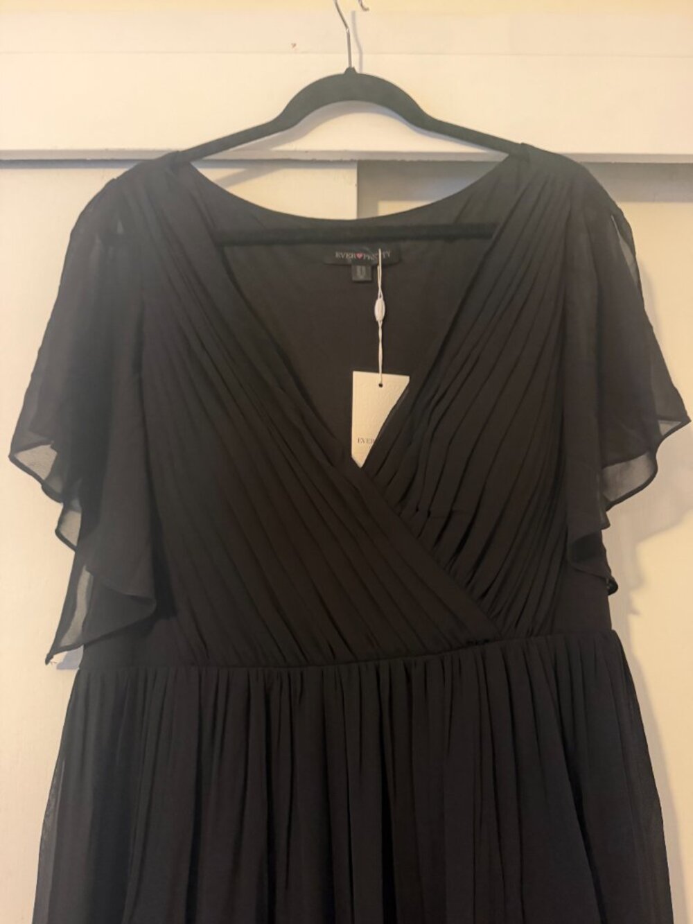 NWT Ever Pretty ever LEORA Flowy Black Chiffon Bridesmaid Dress - plus size 22 - Picture 5 of 5